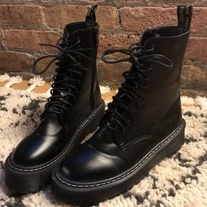 Black combat boots
